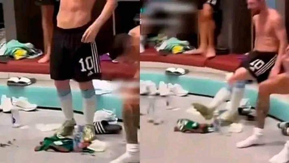 ¿Lionel Messi pateó y pisó la playera de México?