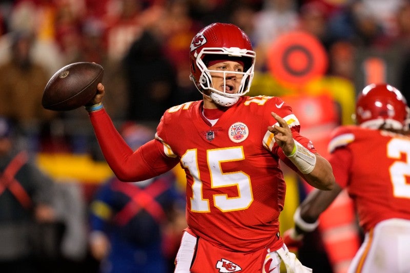 Mahomes en partido con los Chiefs