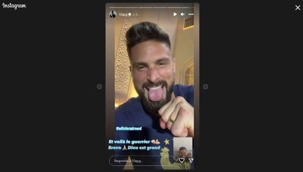 Olivier Giroud en videollamada con Gignac