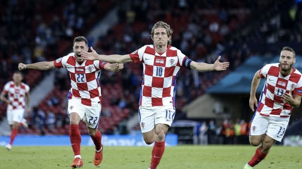 Modric celebra gol con Croacia