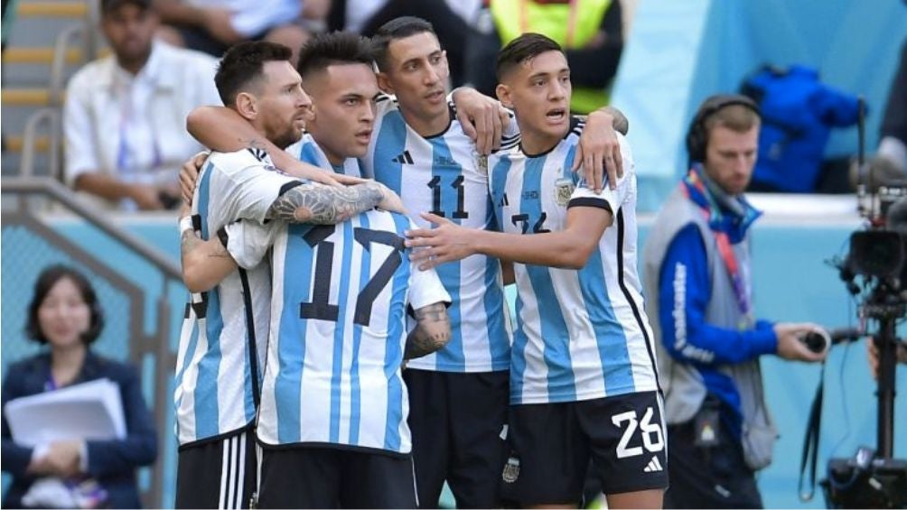 Argentina celebra un gol en el Mundial