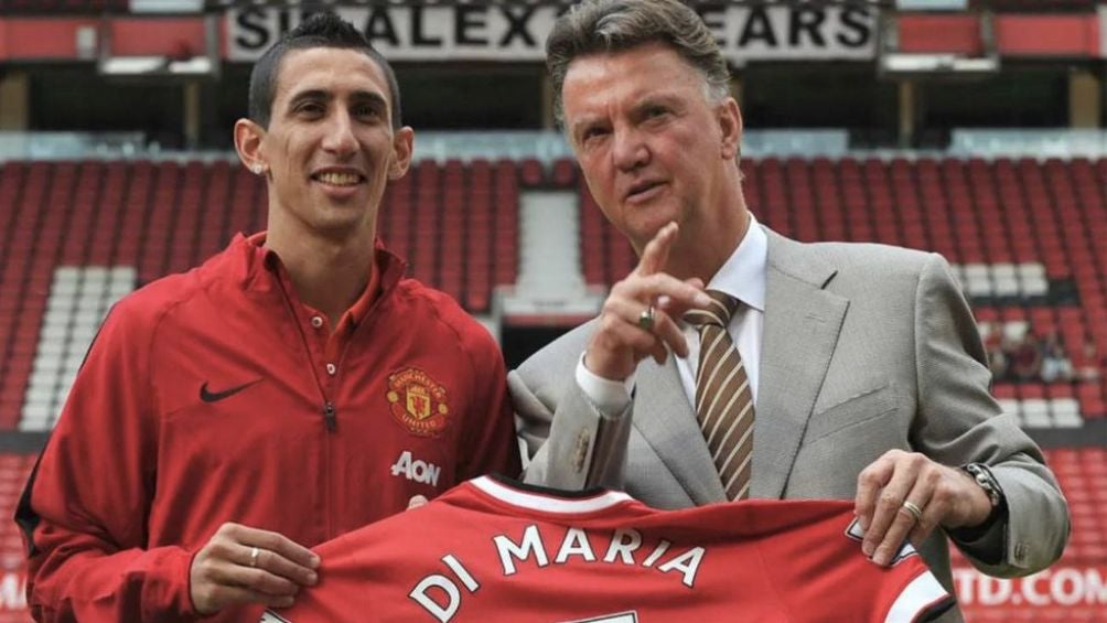 Di Maria y Van Gaal en al Manchester United