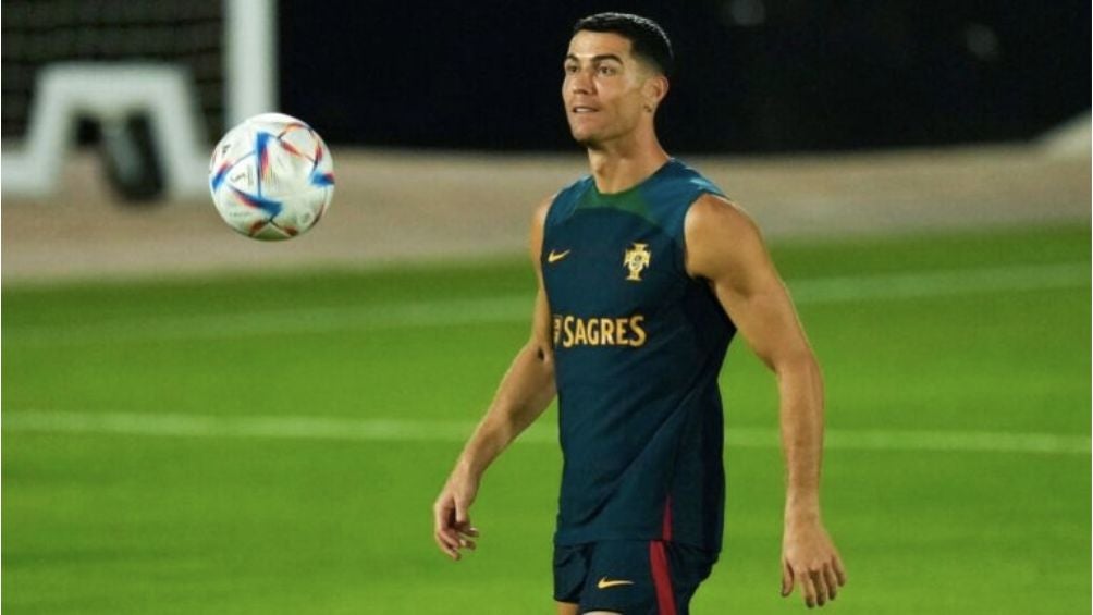 Cristiano en entrenamiento con Portugal