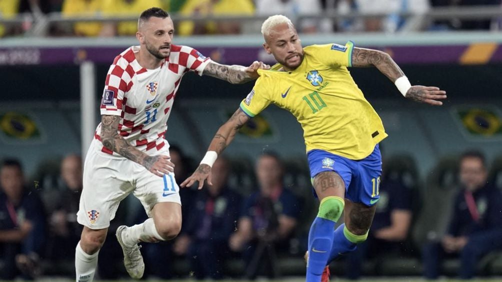 Neymar en el encuentro ante Croacia