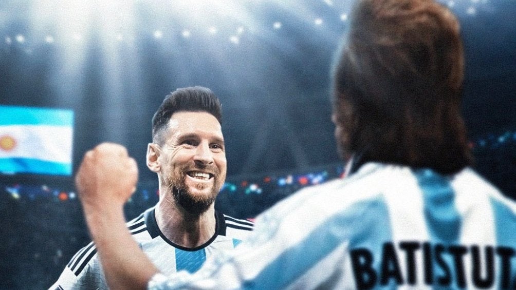 Gabriel Batistuta felicitó a Lionel Messi por igualar su récord