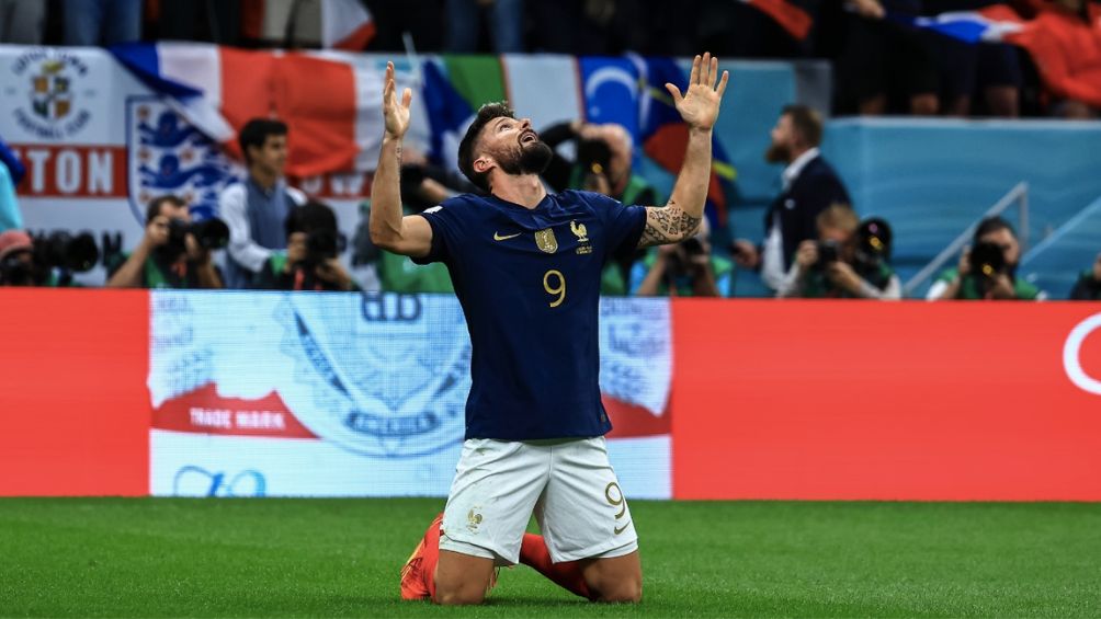 Olivier Giroud celebra el segundo gol del encuentro