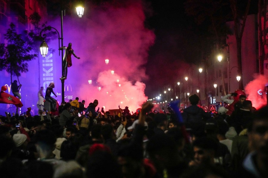 Fans dr Marruecos celebraron la clasificación de su equipo