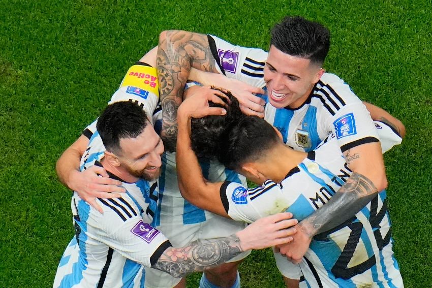 Argentina en celebración de gol