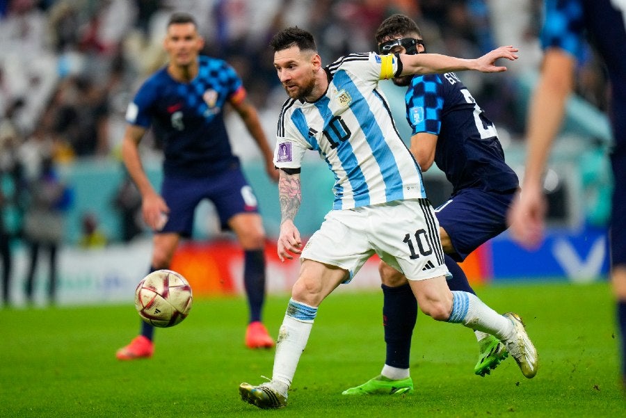 Messi en el juego de Semifinales contra Croacia 