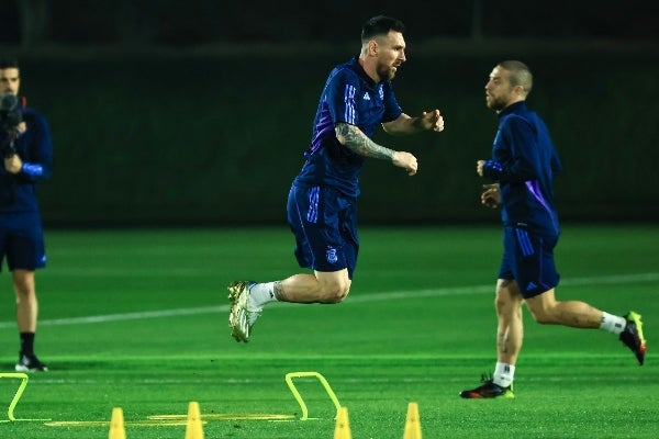 Messi durante entrenamiento 