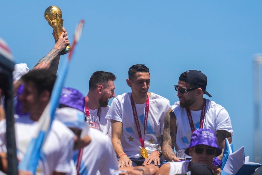 La selección de Argentina celebrando 