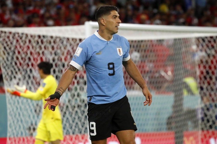 Luis Suárez con Uruagay