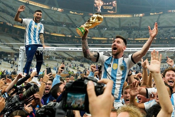 Messi en festejo por campeonato 