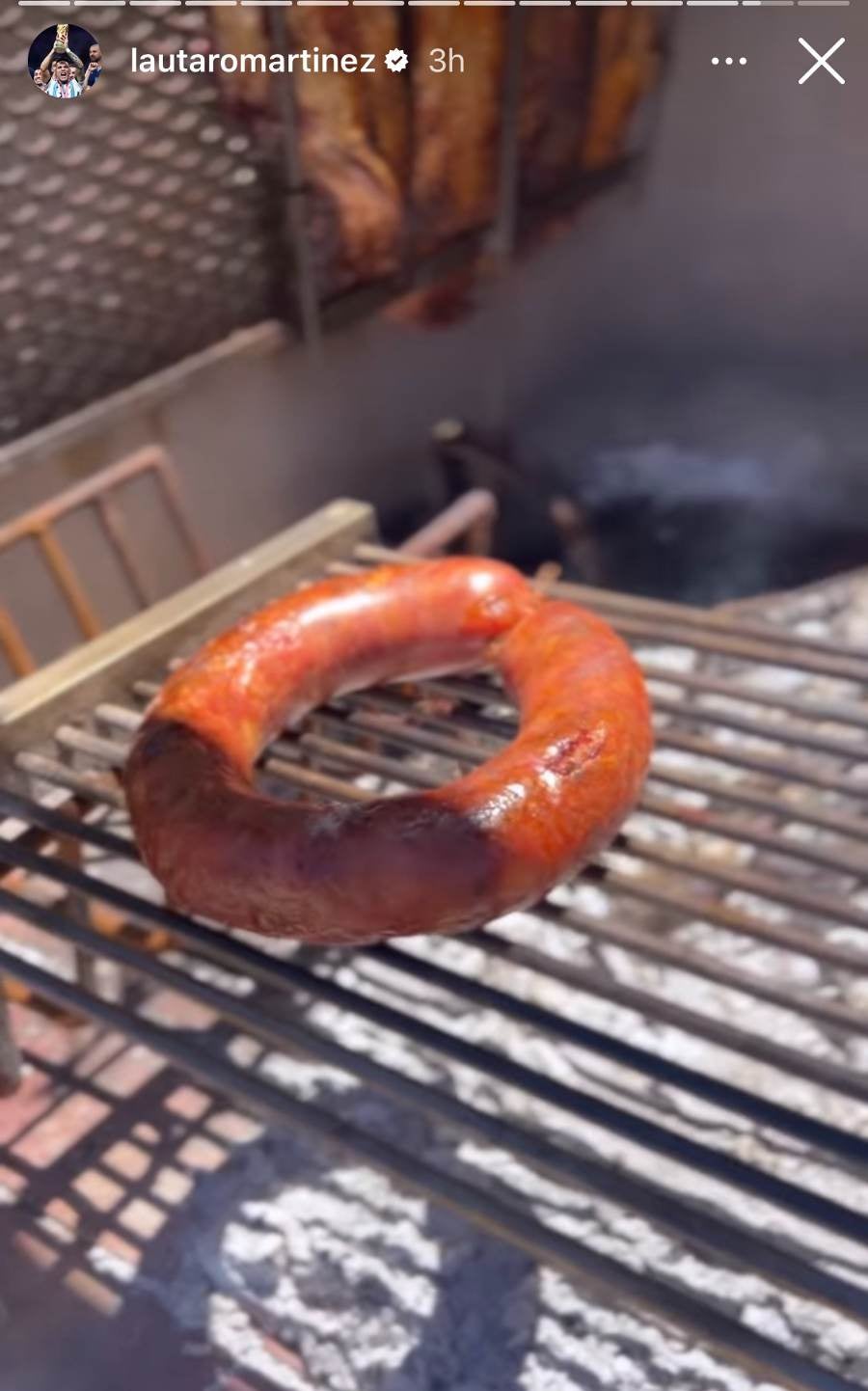 Asado argentino en casa de Lautaro Martínez