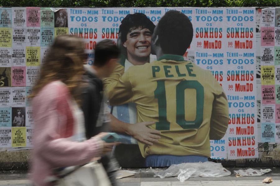 Murales en las calles de Brasil, Pelé y Maradona