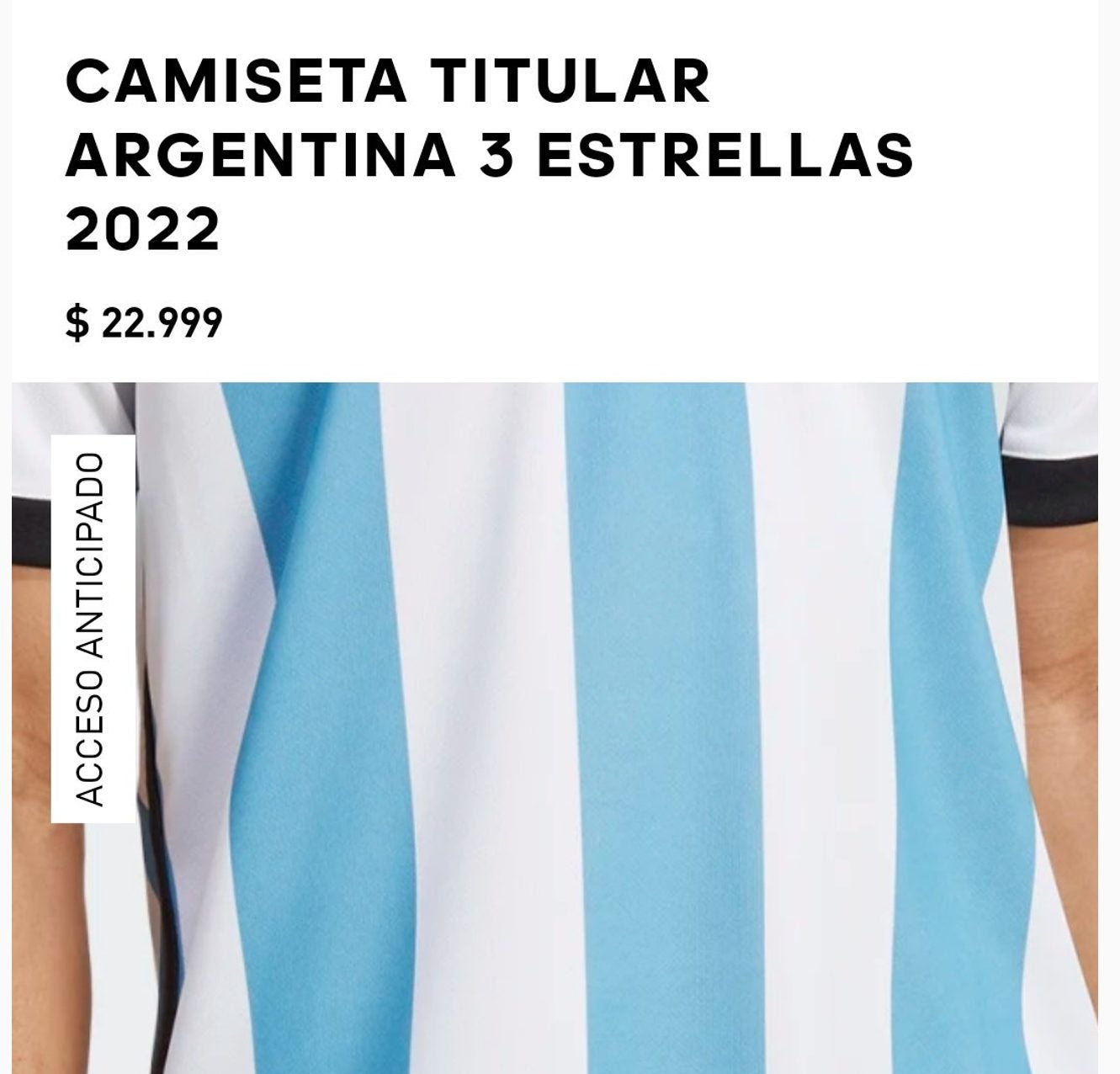 Así apareció en la tienda online