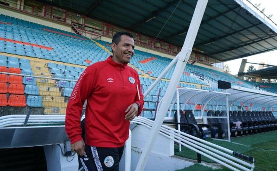 Rafael Dueñas en el estadio de Salamanca