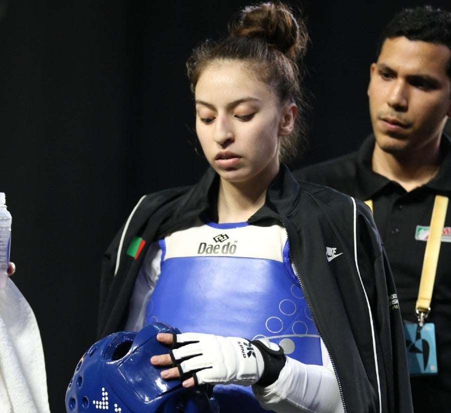 La taekwondoín tras combate