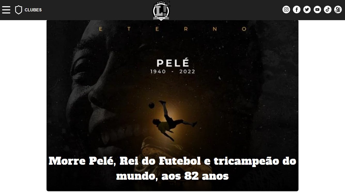 Las portadas de la prensa internacional y su dolor por la partida de 'O  Rei' Pelé, Fútbol, Deportes