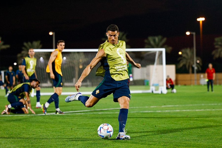 Cristiano Ronaldo entrenando con la selección de Portugal