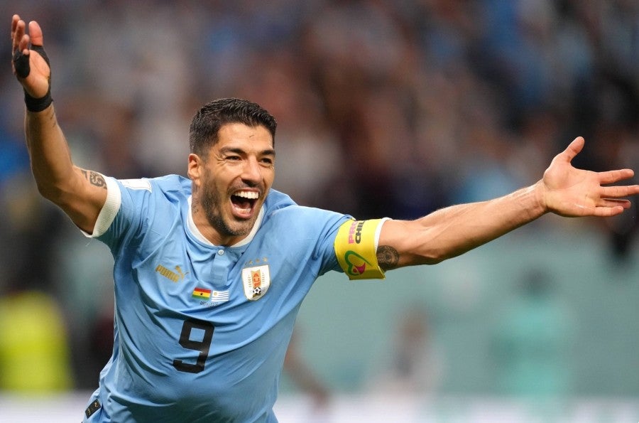 Luis Suárez con la selección Uruguaya en el Mundial