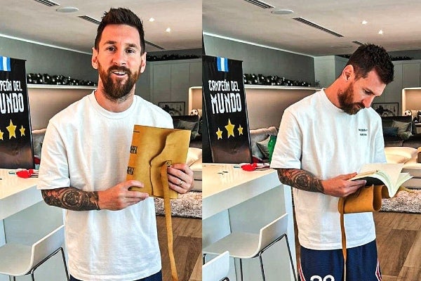 Messi con el regalo de sus vecinos 