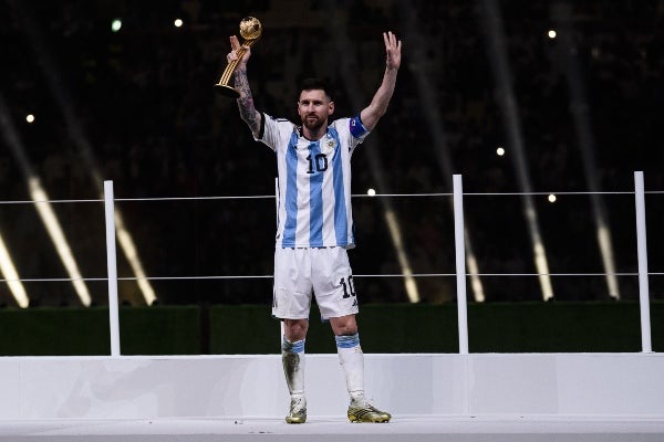 Messi en la ceremonia de Qatar