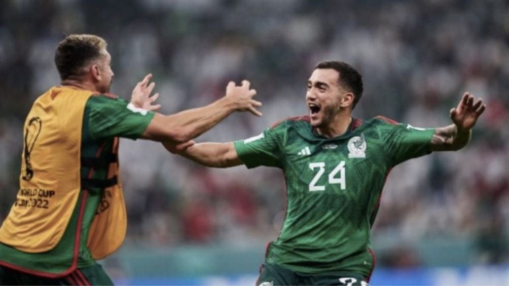 Chávez celebra gol ante Arabia Saudita