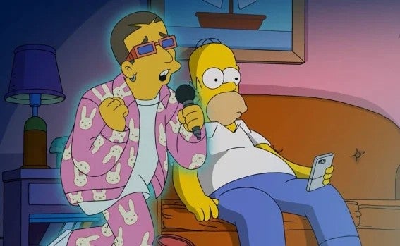 Bad Bunny junto a Homero Simpson