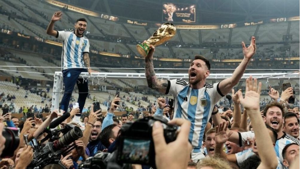 Messi celebrando la victoria en el Mundial