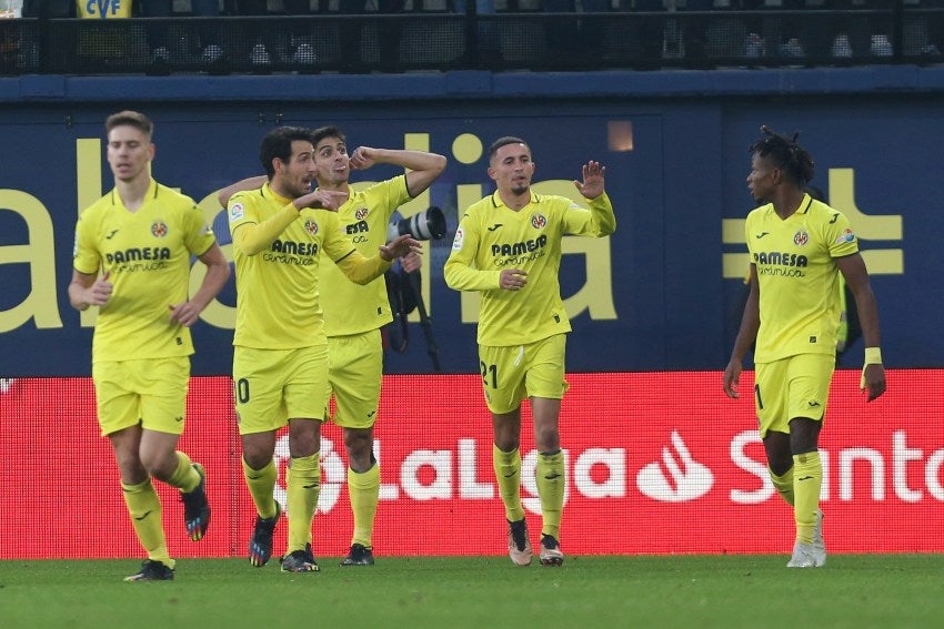 Villarreal en celebración de gol