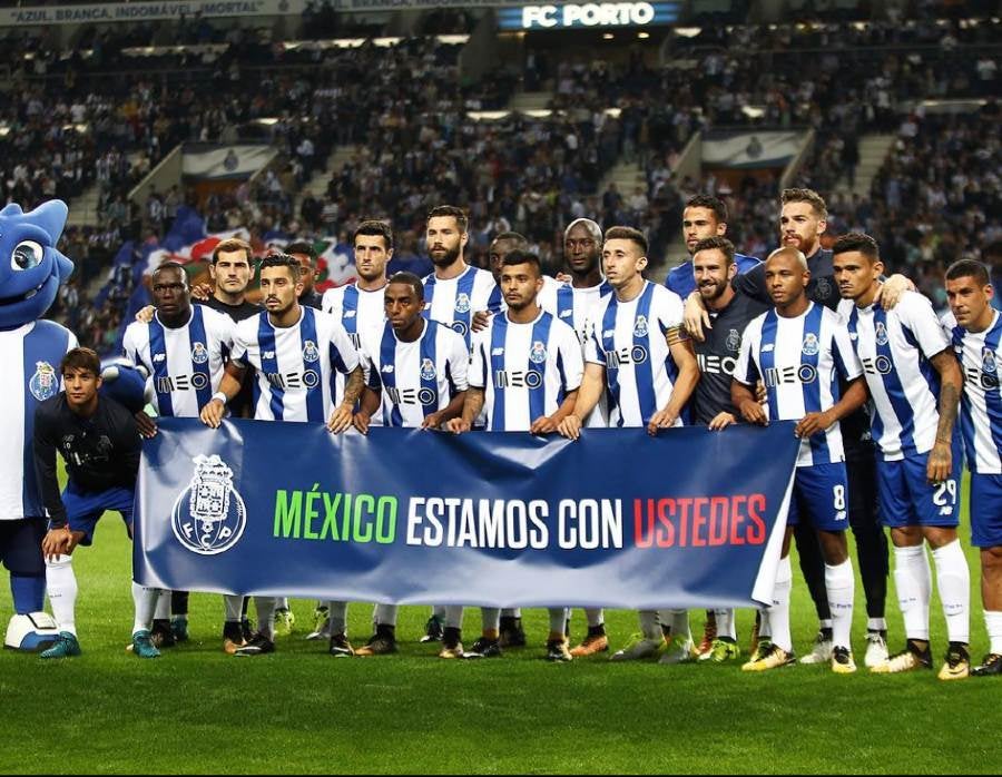 FC Porto en apoyo a México tras el sismo del 19 de Septiembre de 2017