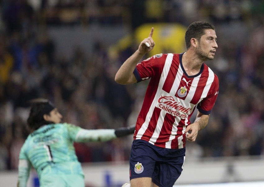 Ormeño en celebración de gol