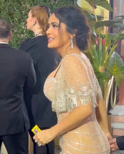 Salma Hayek en la alfombra roja