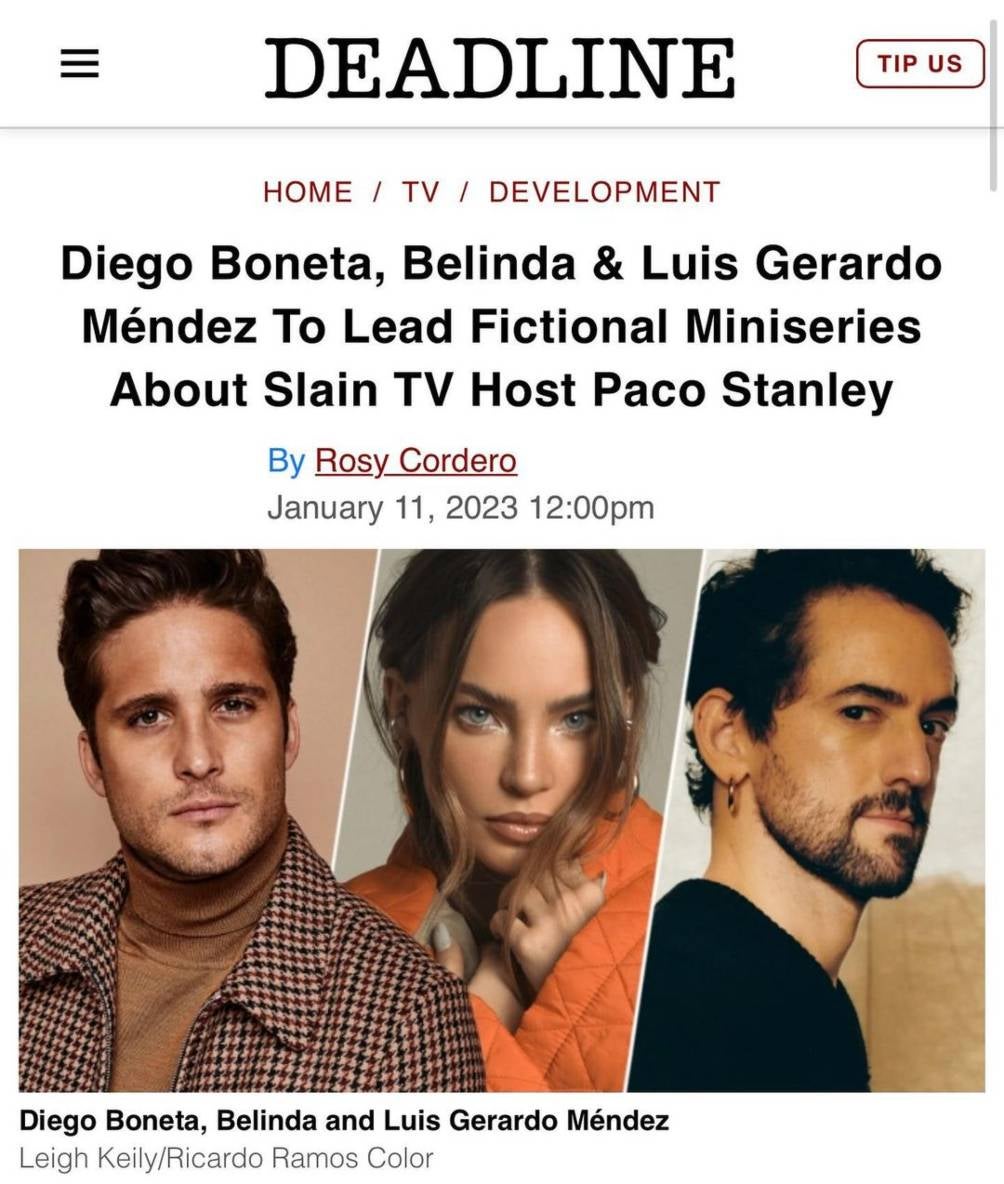 Boneta, Belinda y Luis Gerardo Méndez serán los protagonistas