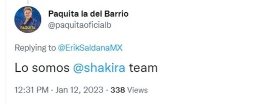 Paquita la del Barrio es team Shakira