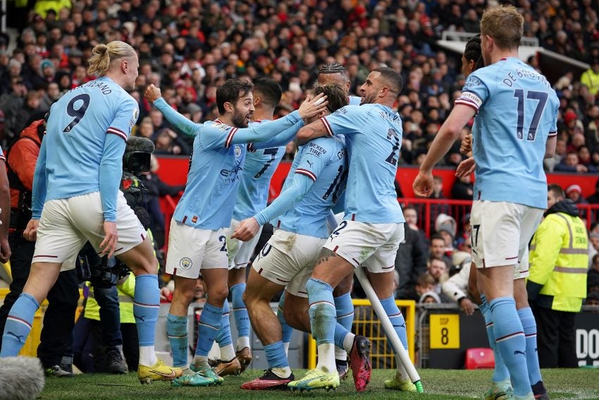 City en celebración de gol