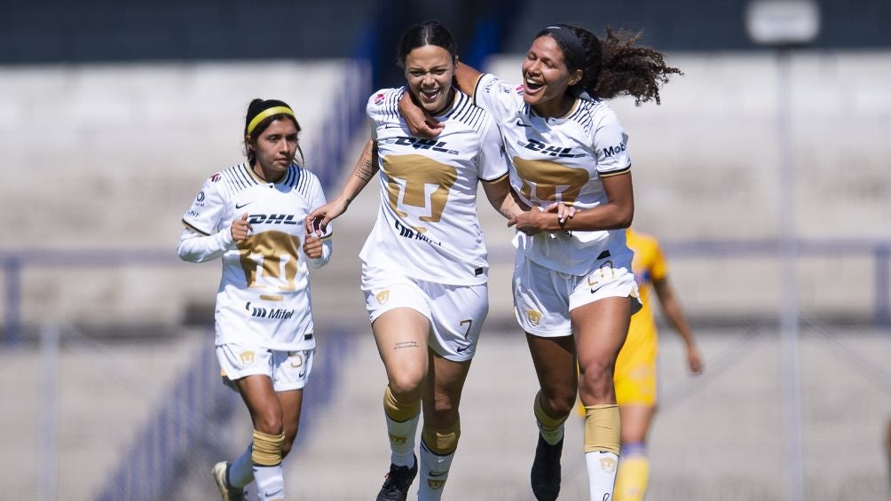 Las auriazules celebrando un gol ante Tigres