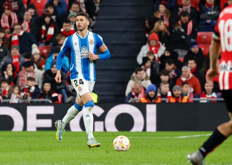 Jugador del Espanyol en partido de Copa 