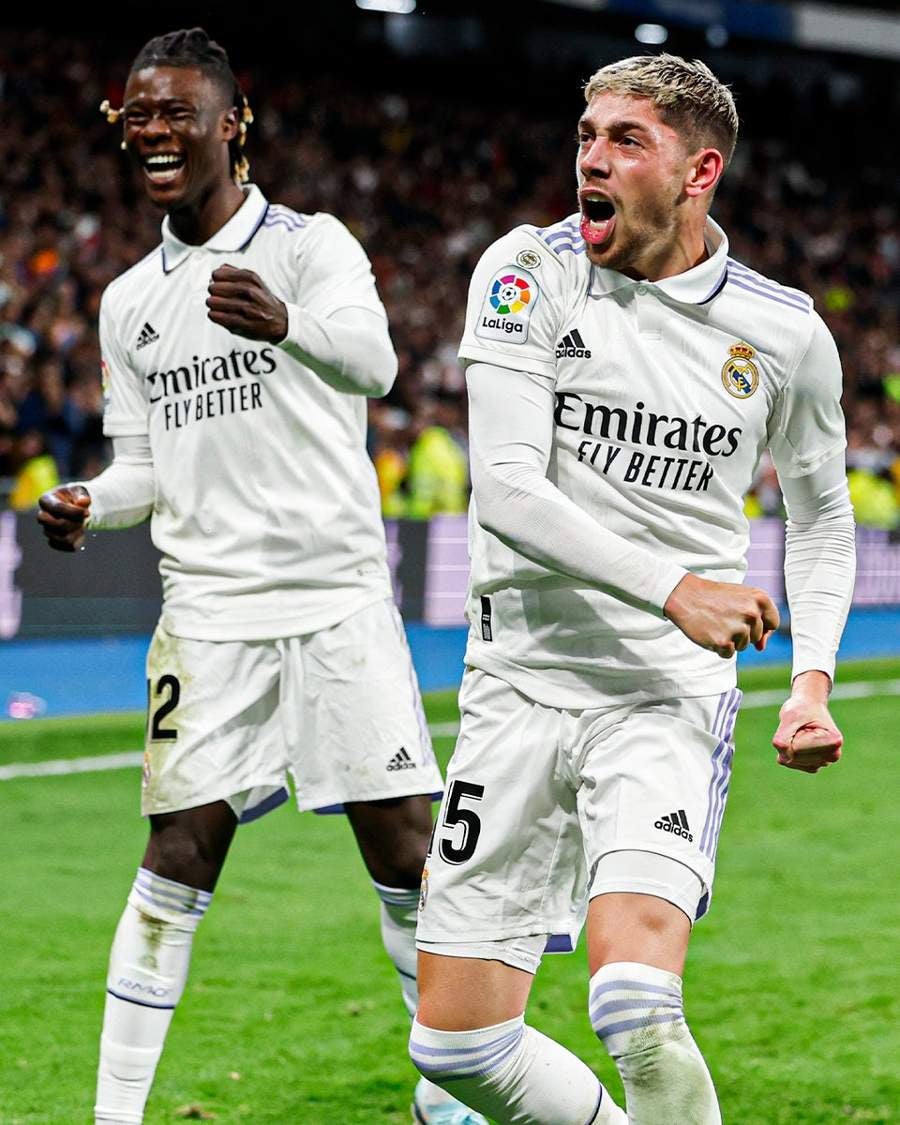 Federico Valverde festejando gol de Real Madrid