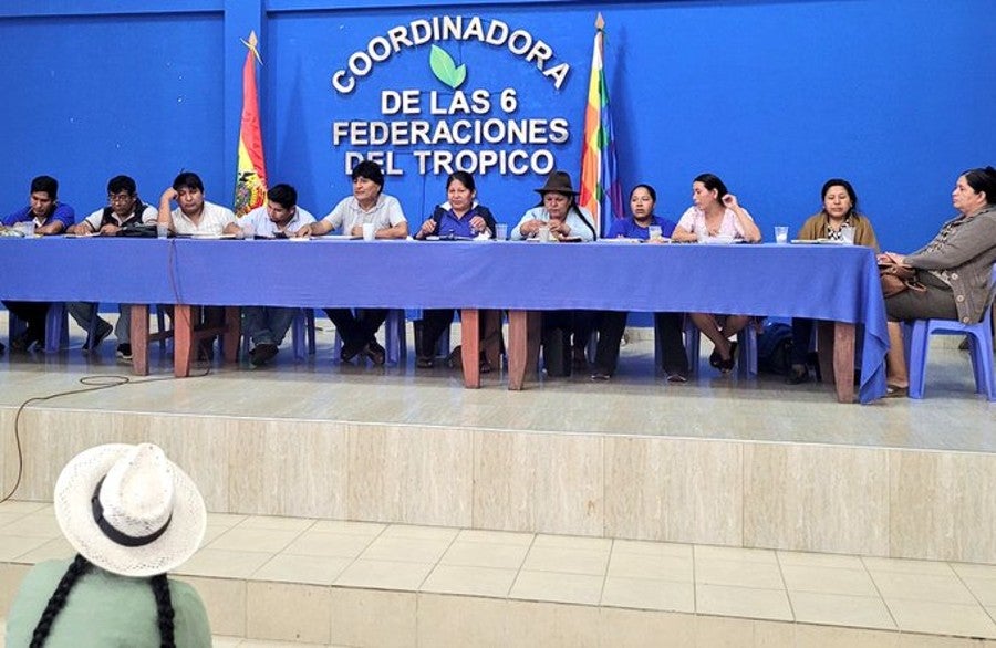 Evo Morales en conferencia de prensa