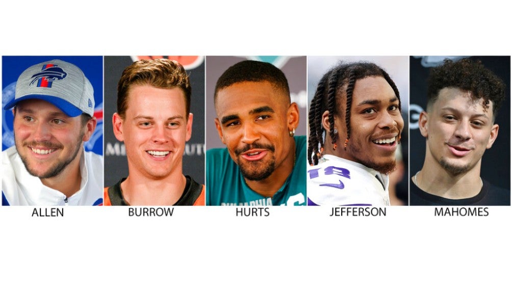 NFL Jalen Hurts, Josh Allen, Joe Burrow, Justin Jefferson y Patrick