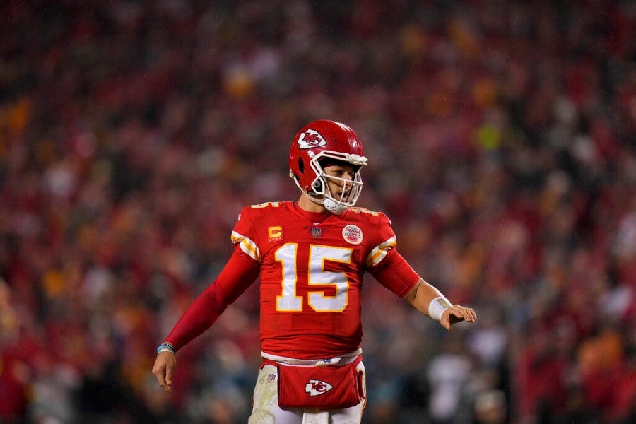 Patrick Mahomes durante un partido de Chiefs