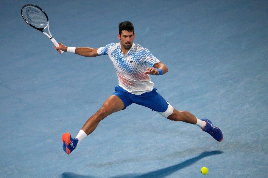 Djokovic en partido del Australian Open 