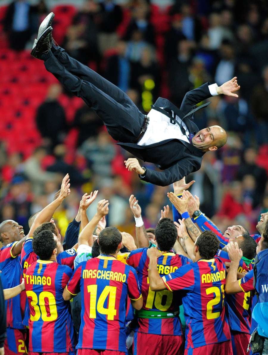 Pep Guardiola con Barcelona