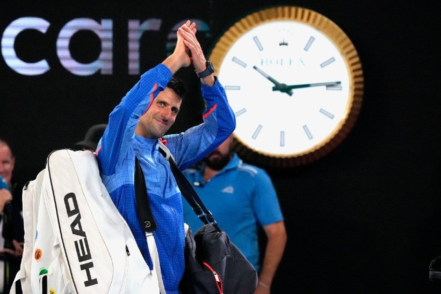 Djokovic celebrando su pase a la Final del AO 