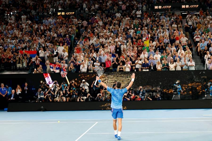 Djokovic en recinto del Australian Open 