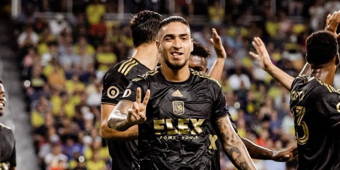 Chicho Arango festeja un gol con el LAFC