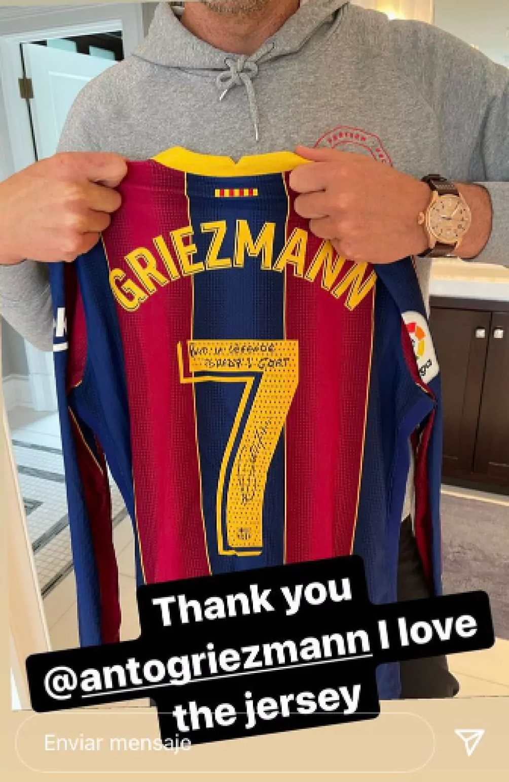 Brady recibió de regalo el jersey de Griezmann