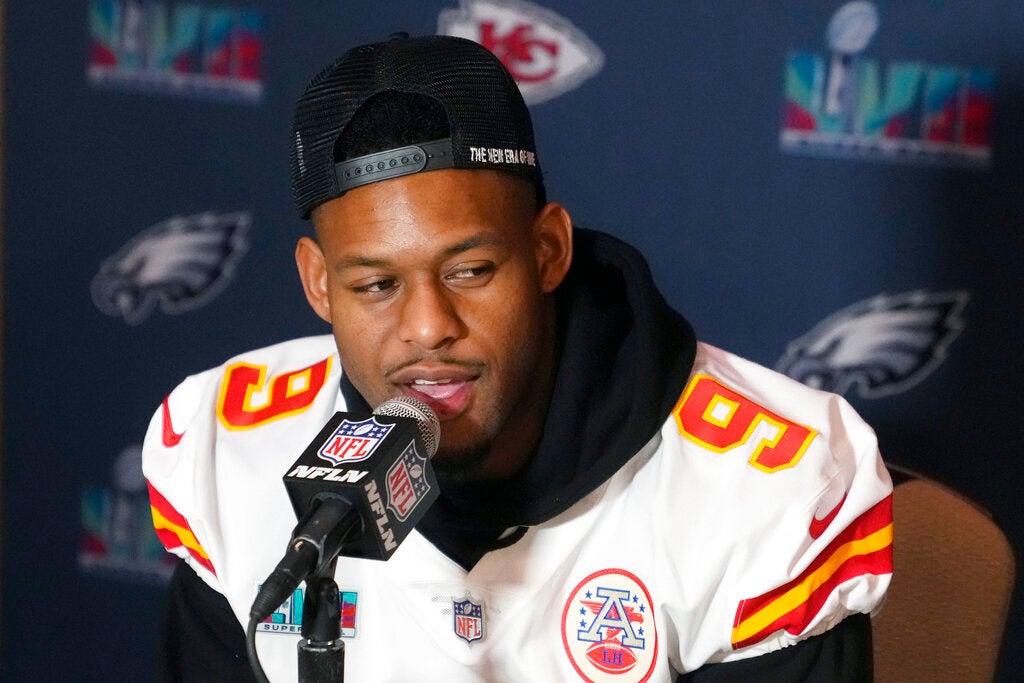 JuJu Smith-Schuster en conferencia de prensa